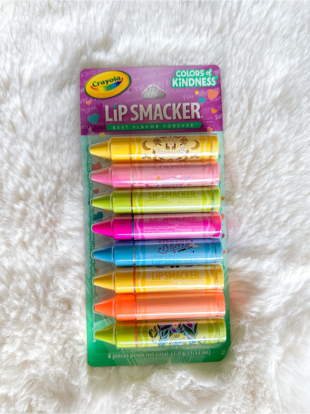 Crayola Lip Smacker Collab 8 Piece Kindness Colors Flavors Cute Crayon Balm Set